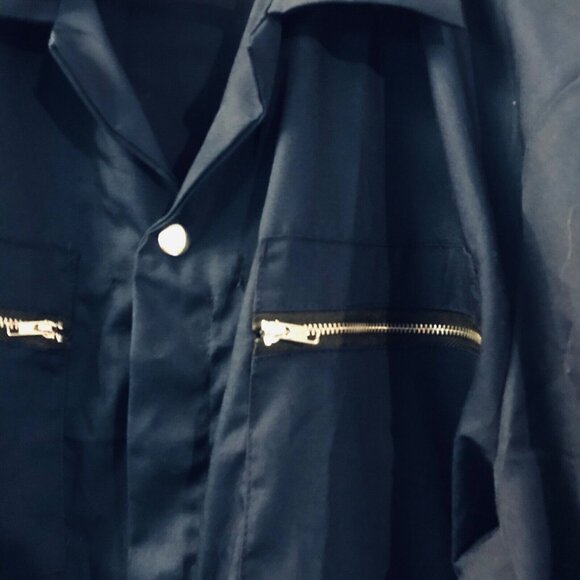 TOPTIE Coveralls Men's Large Long Sleeve Blue Snap Zip Front Elastic Waist NWOT - Picture 4 of 12